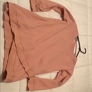 Cute pink sweatshirt with v  back